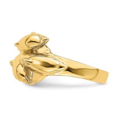 14K Yellow Gold Triple Dolphin Ring