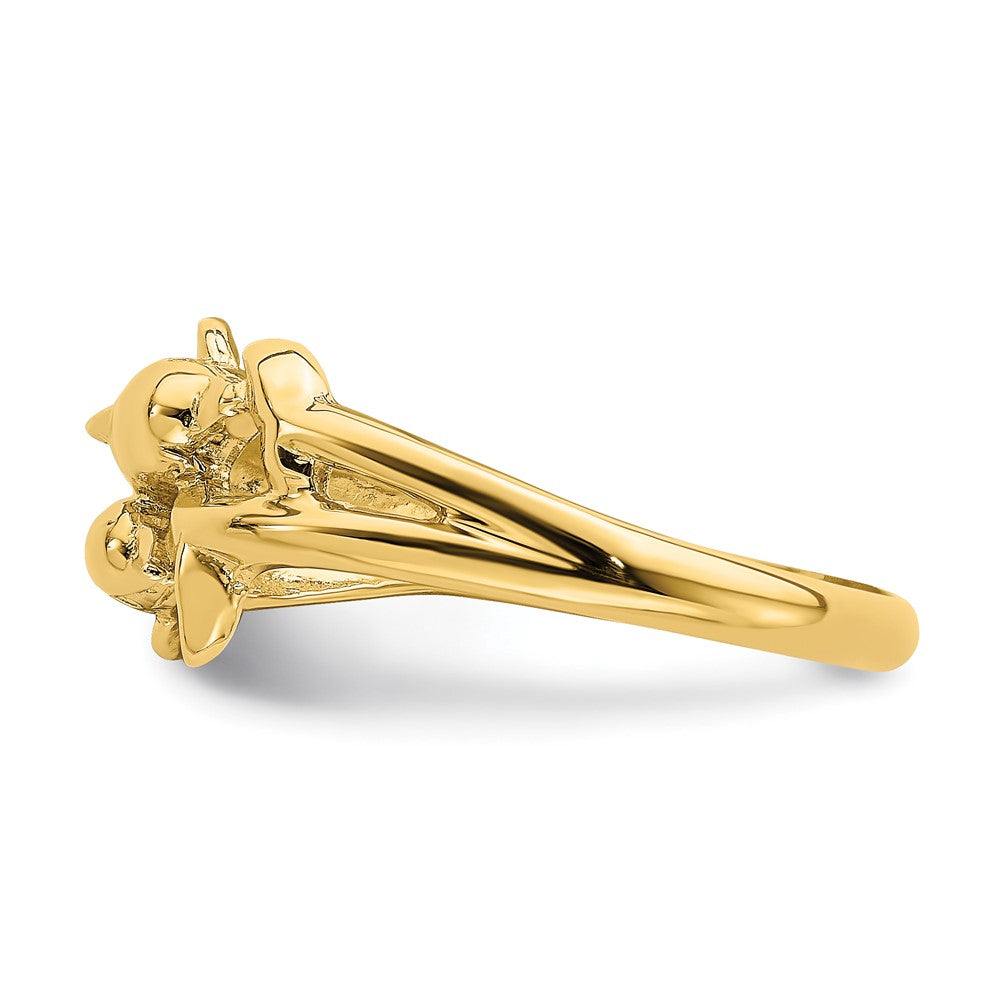 14K Yellow Gold Double Dolphins Ring