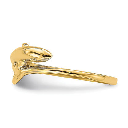 14K Yellow Gold Single Dolphin Ring