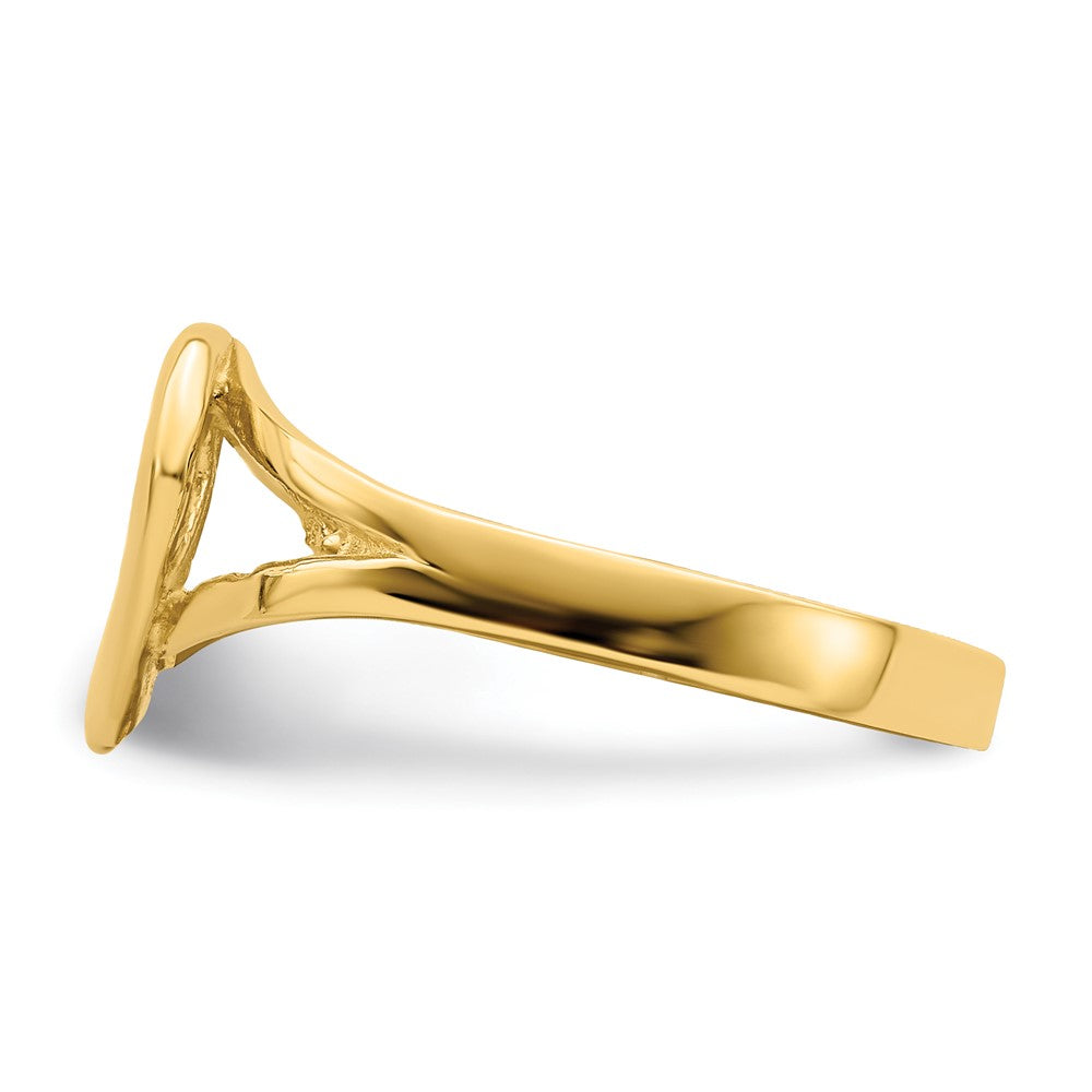 14K Yellow Gold Cut-Out Heart Ring