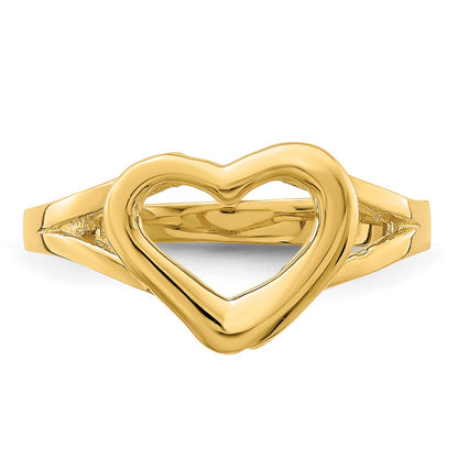 14K Yellow Gold Cut-Out Heart Ring