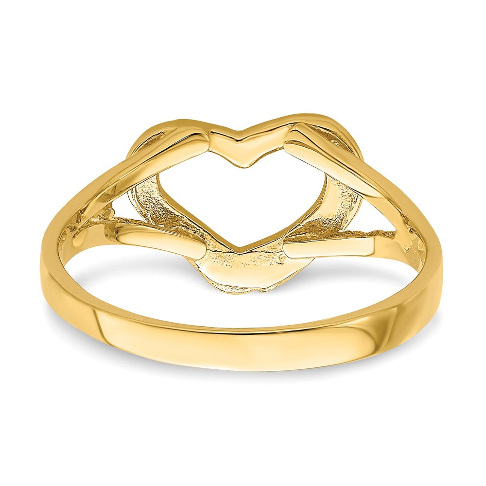 14K Yellow Gold Cut-Out Heart Ring