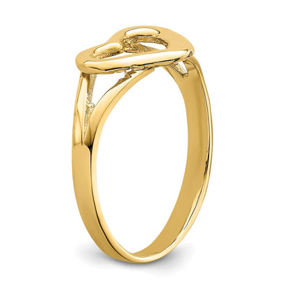 14K Yellow Gold Cut-Out Heart Ring