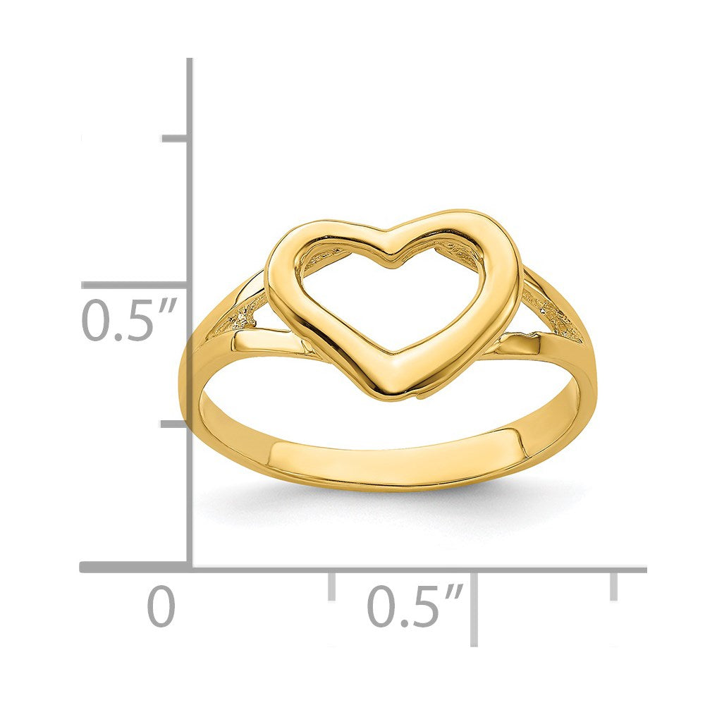 14K Yellow Gold Cut-Out Heart Ring