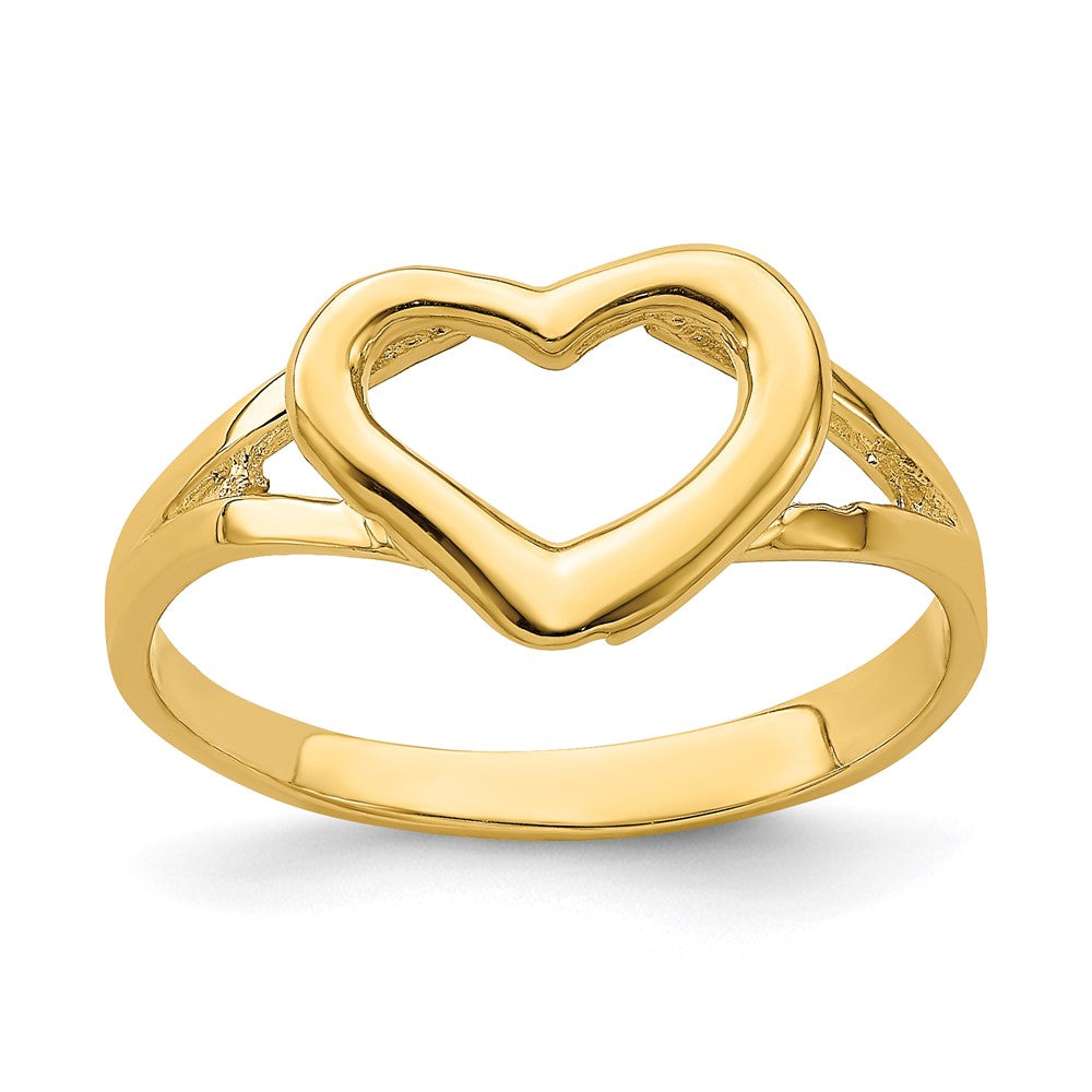 14K Yellow Gold Cut-Out Heart Ring