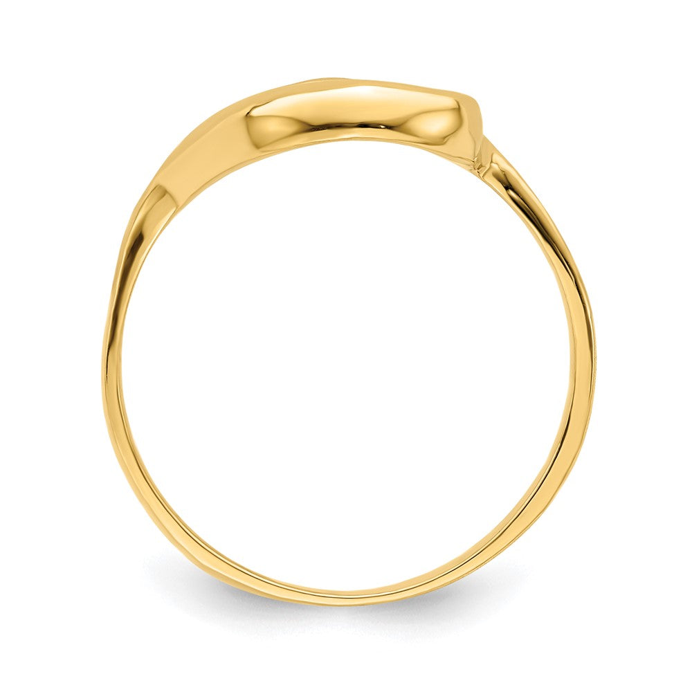 14K Yellow Gold Tilted Heart Ring