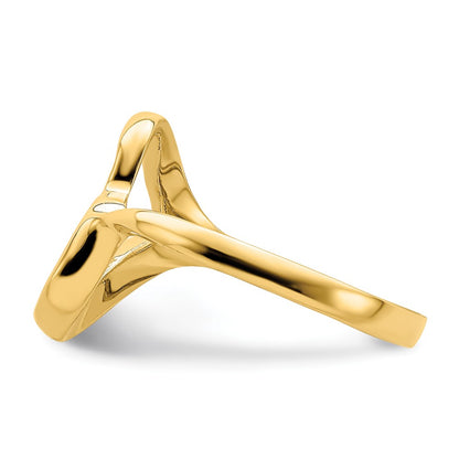 14K Yellow Gold Tilted Heart Ring