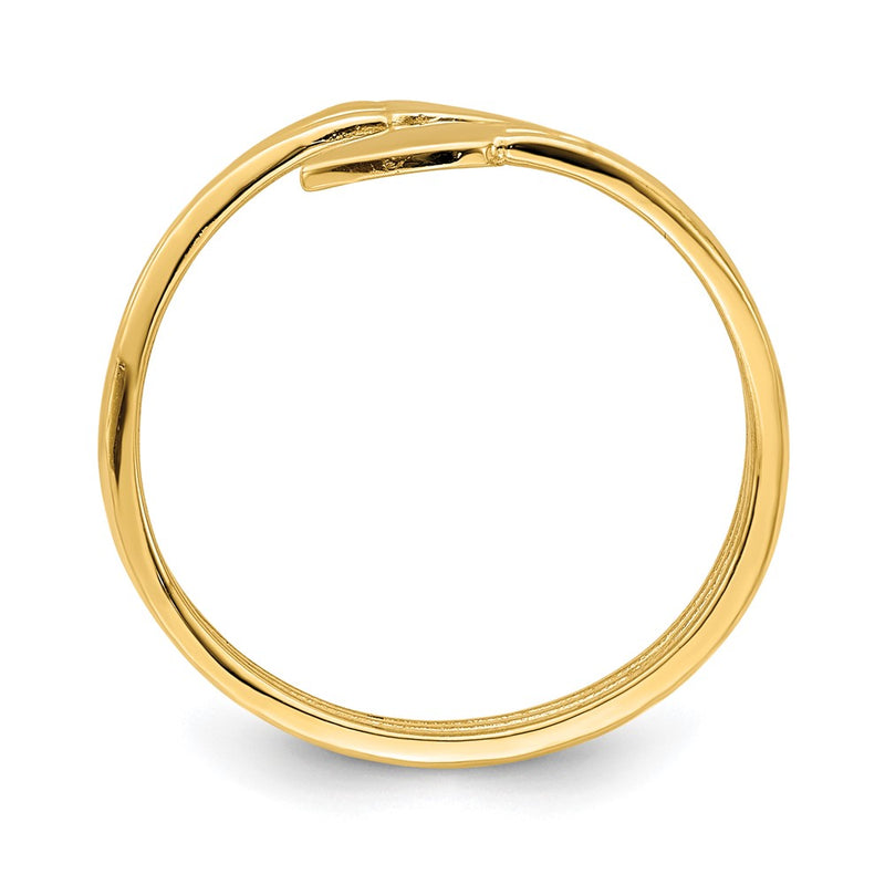 14K Yellow Gold Two Heart Bypass Ring