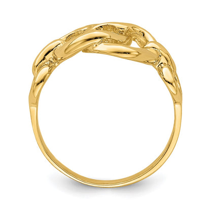 14K Yellow Gold Double Cut-out Heart Ring