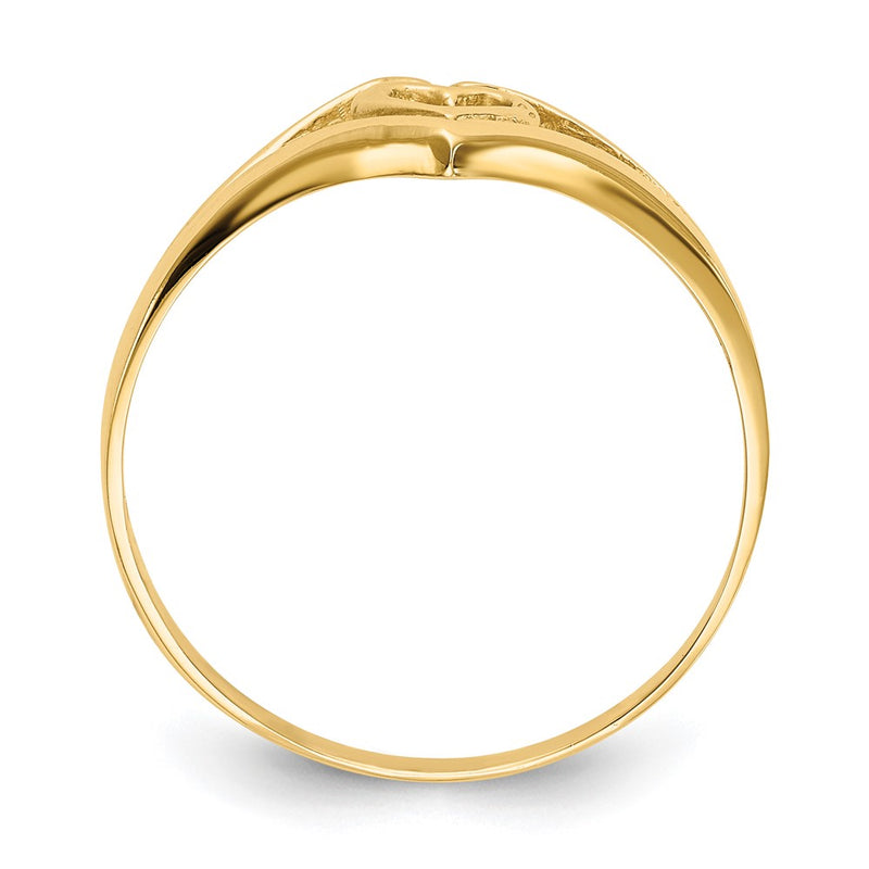 14K Yellow Gold Polished Heart Ring