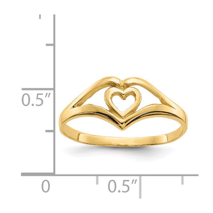 14K Yellow Gold Polished Heart Ring