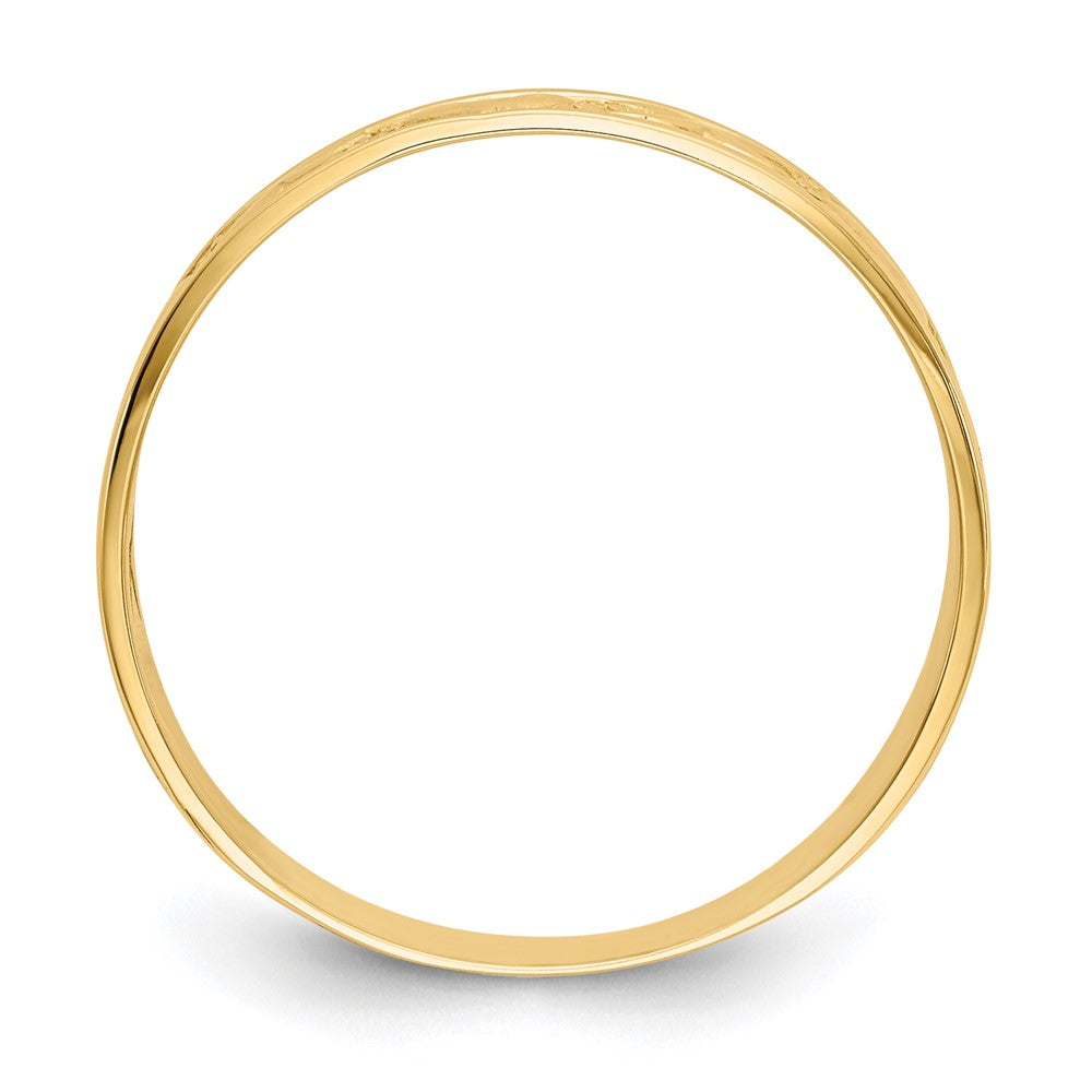 14K Yellow Gold Polished X and Hearts Ring