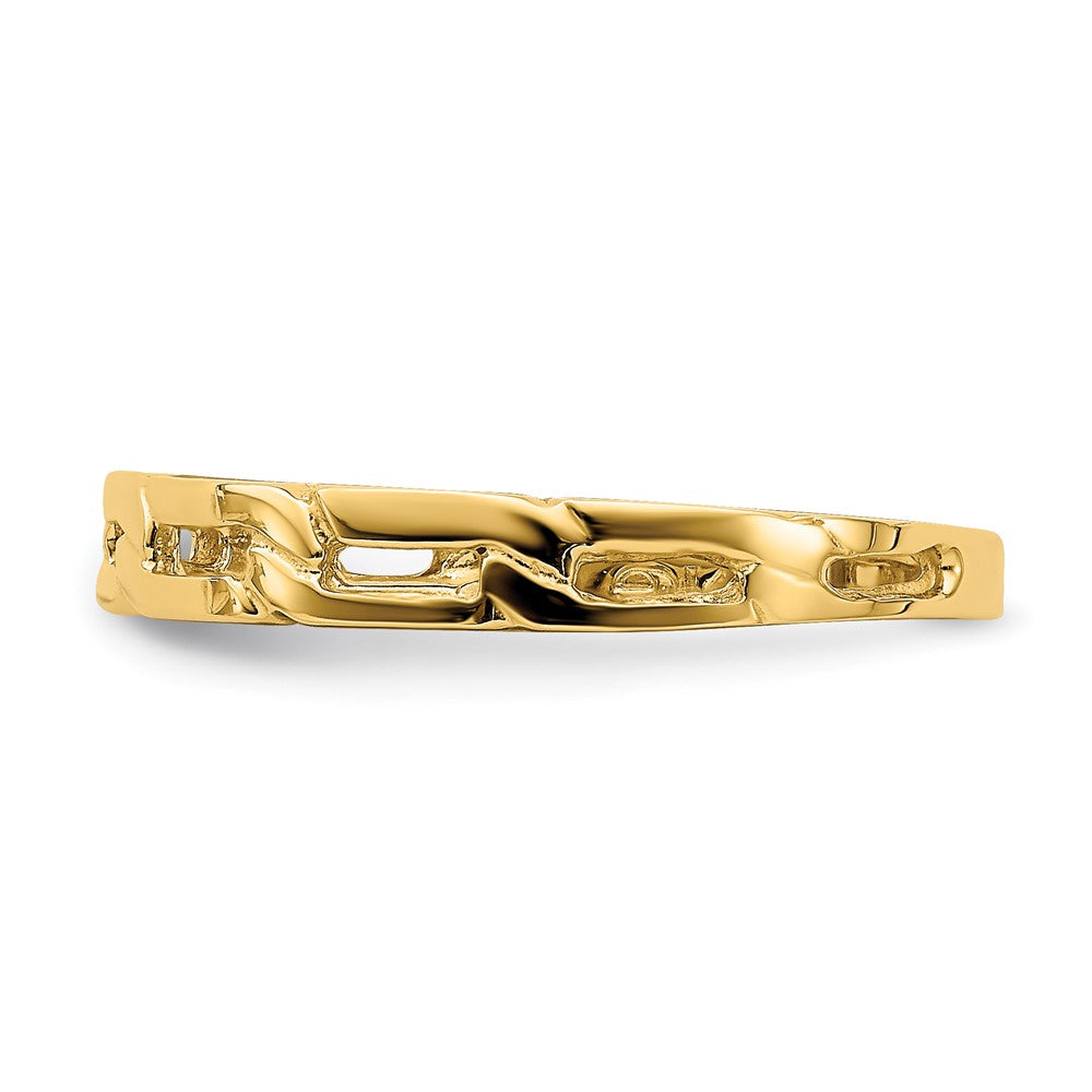 14K Yellow Gold Five Chain Link Band Ring