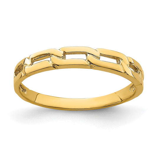 14K Yellow Gold Five Chain Link Band Ring