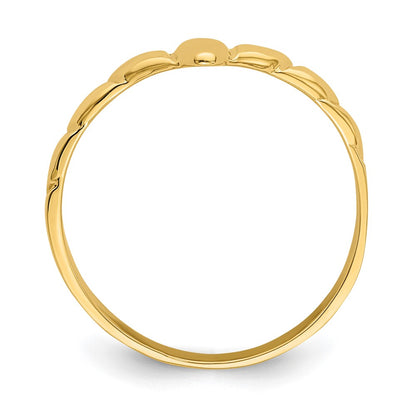 14K Yellow Gold V Band Ring