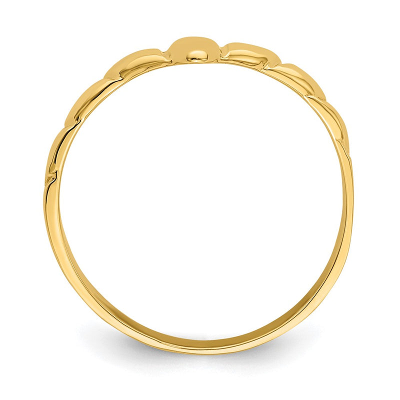 14K Yellow Gold V Band Ring