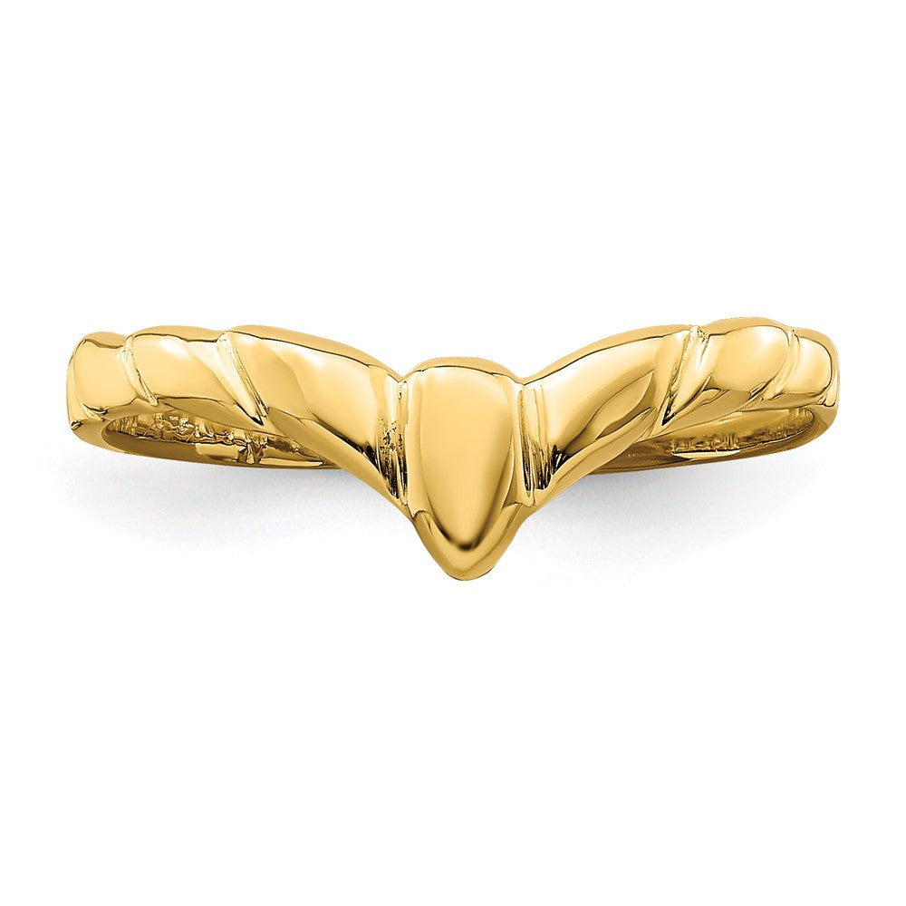 14K Yellow Gold V Band Ring