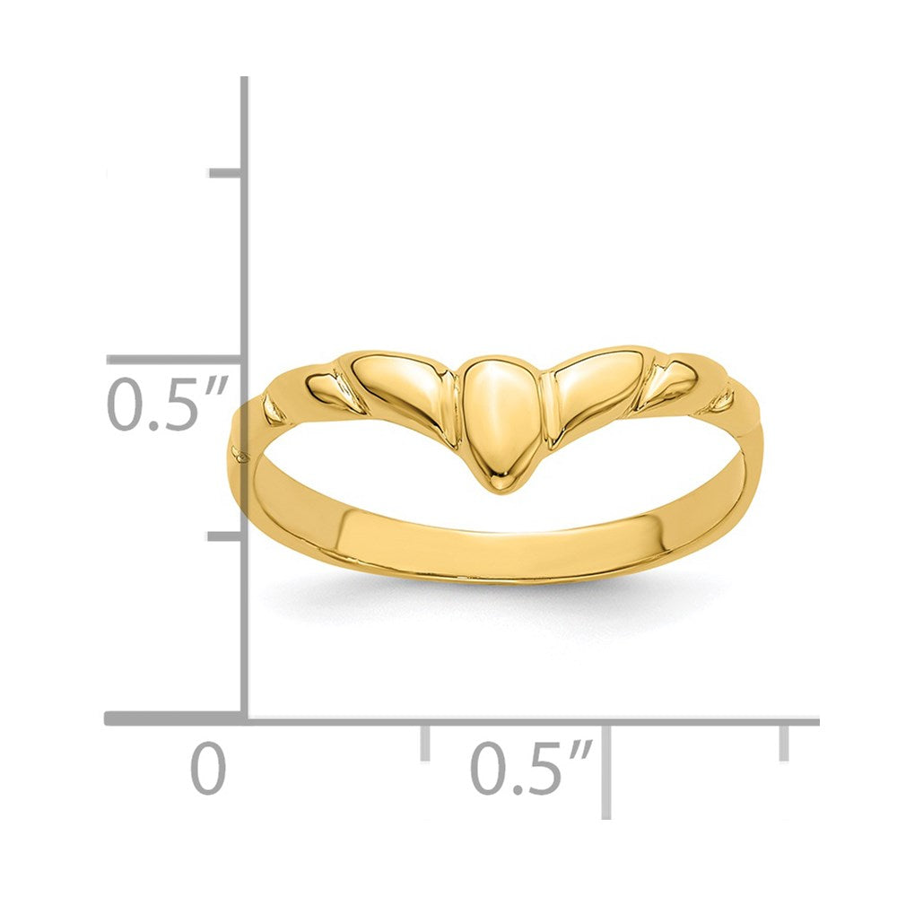 14K Yellow Gold V Band Ring