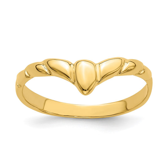 14K Yellow Gold V Band Ring