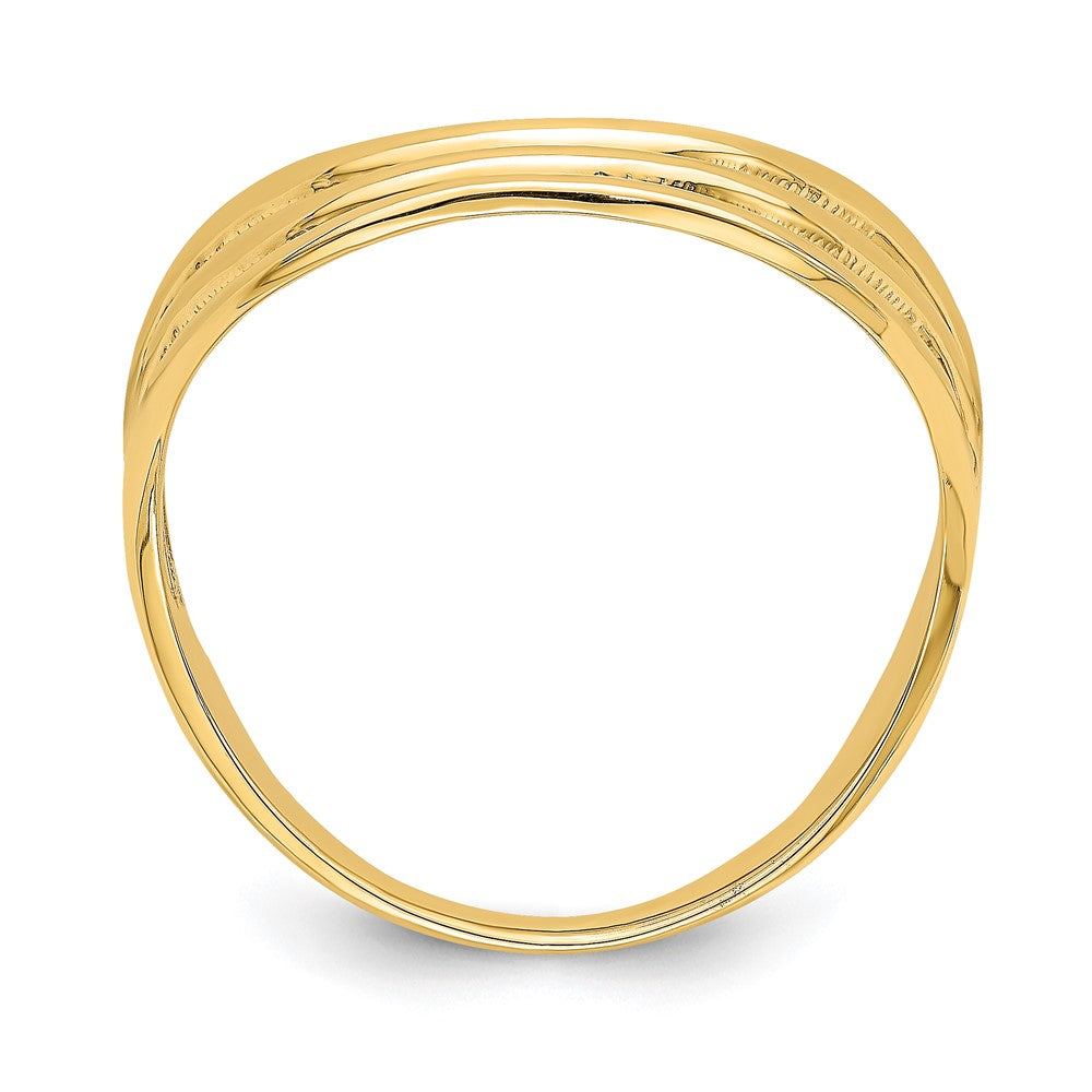 14K Yellow Gold Triple Wave Fashion Thumb Ring