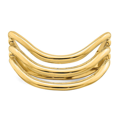 14K Yellow Gold Triple Wave Fashion Thumb Ring