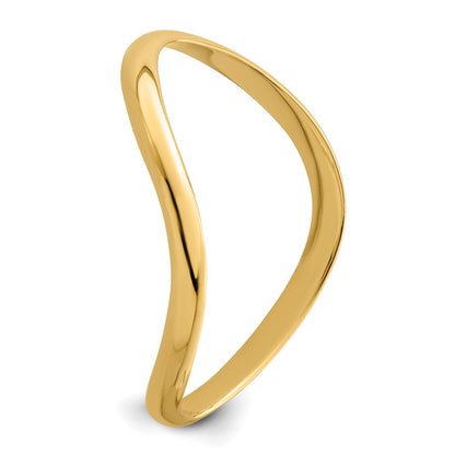 14K Yellow Gold Wave Fashion Thumb Ring