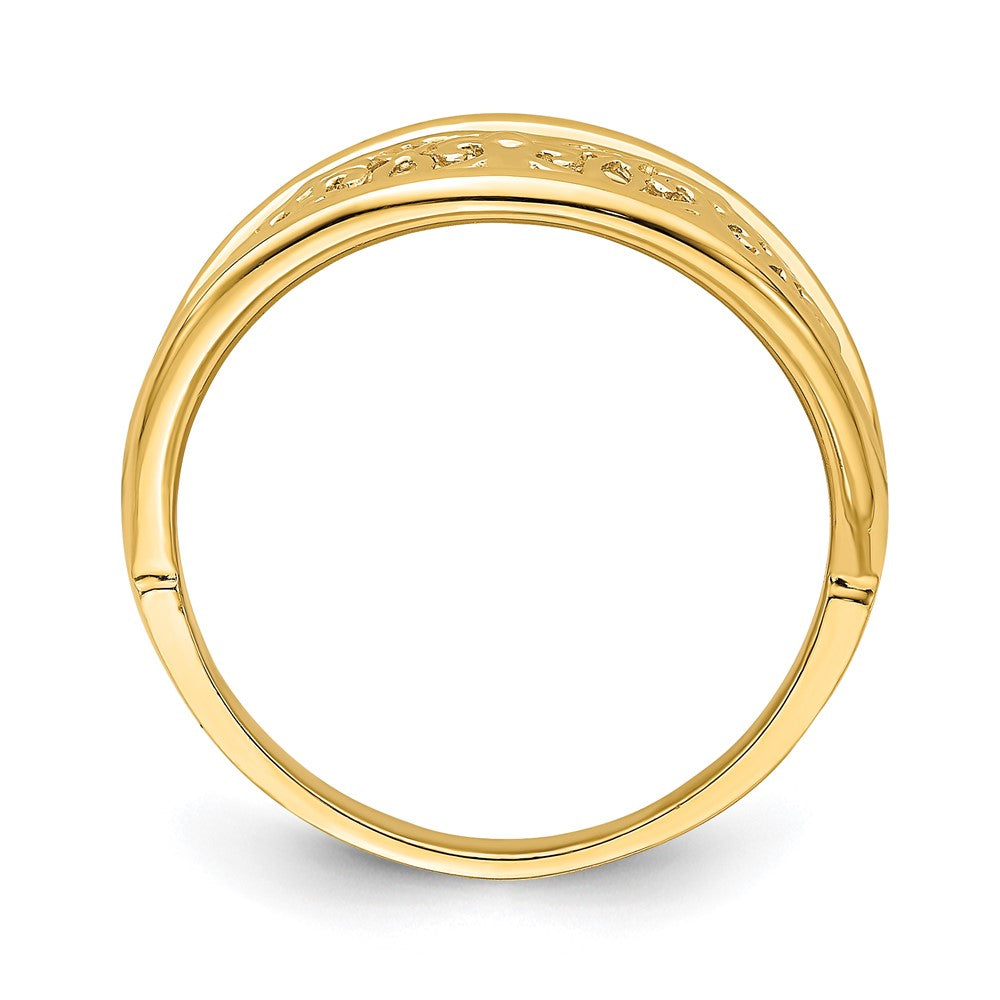 14K Yellow Gold Cut-Out Tapered Edge Ring