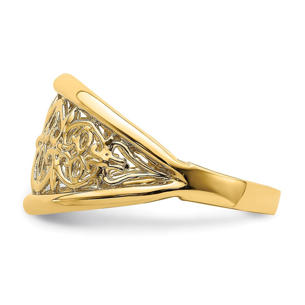 14K Yellow Gold Cut-Out Tapered Edge Ring