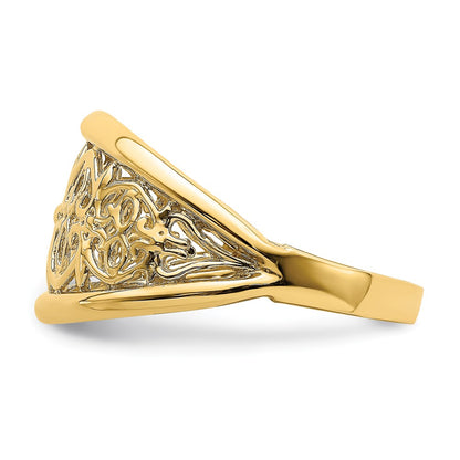14K Yellow Gold Cut-Out Tapered Edge Ring