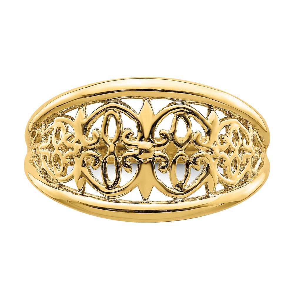 14K Yellow Gold Cut-Out Tapered Edge Ring