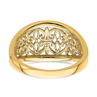 14K Yellow Gold Cut-Out Tapered Edge Ring