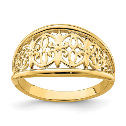 14K Yellow Gold Cut-Out Tapered Edge Ring