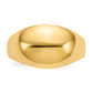 14K Yellow Gold 10mm Domed-top Tapered Cigar Band Ring