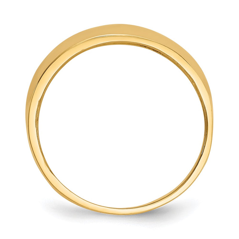 14K Yellow Gold Ridge-edged Dome Ring
