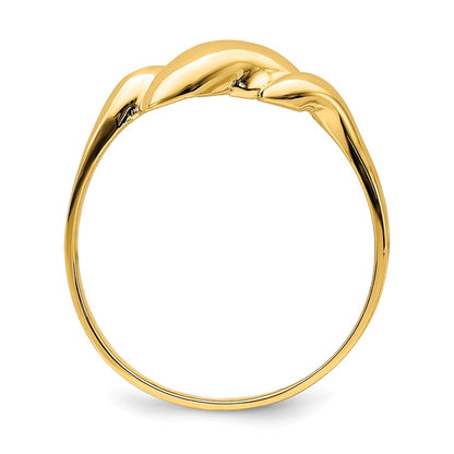 14K Yellow Gold Curl-top Dome Ring