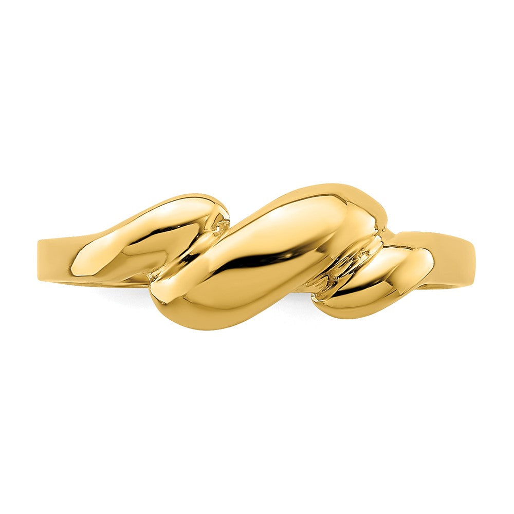 14K Yellow Gold Curl-top Dome Ring