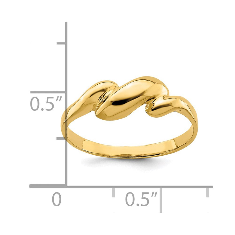 14K Yellow Gold Curl-top Dome Ring
