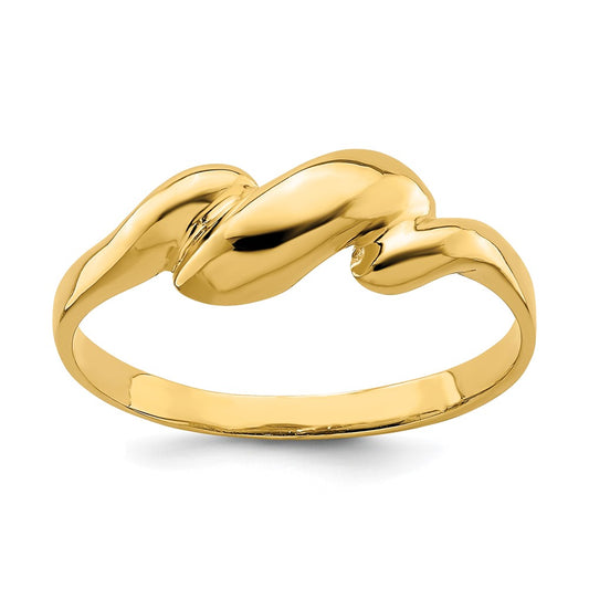 14K Yellow Gold Curl-top Dome Ring