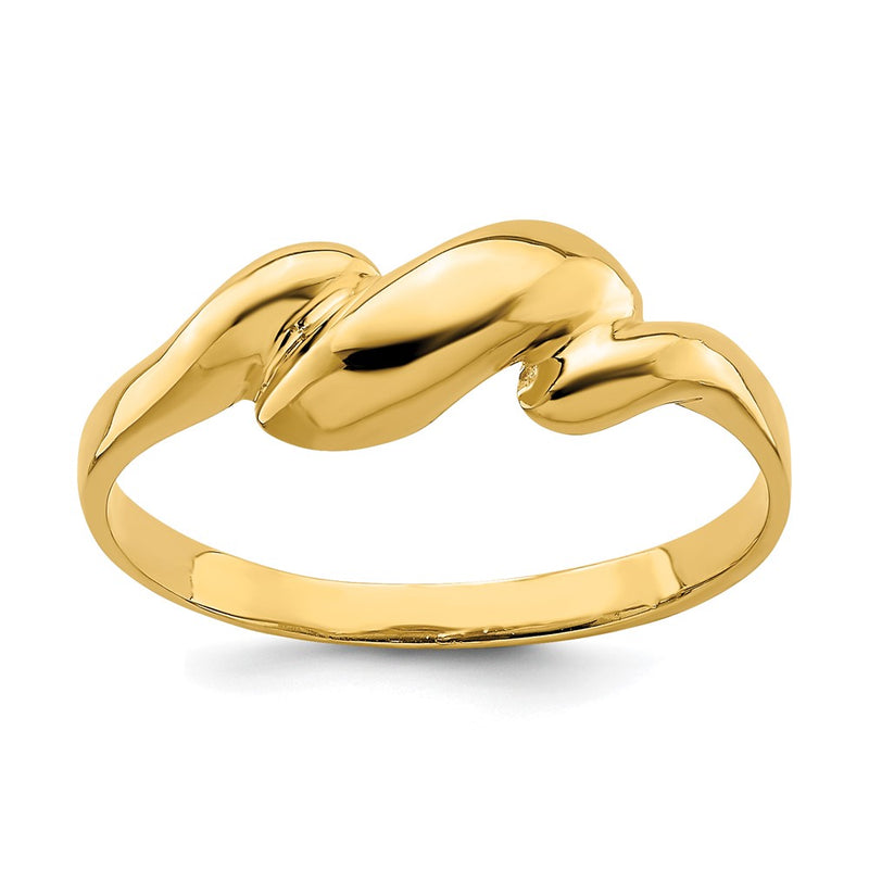 14K Yellow Gold Curl-top Dome Ring