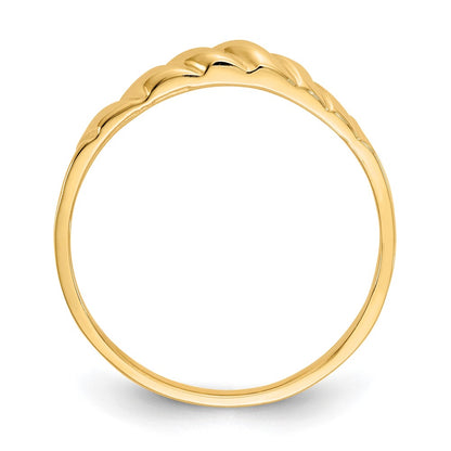 14K Yellow Gold Polished Valley Dome Ring