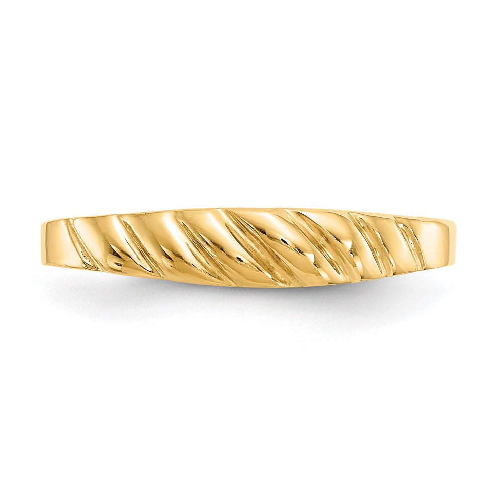 14K Yellow Gold Polished Valley Dome Ring