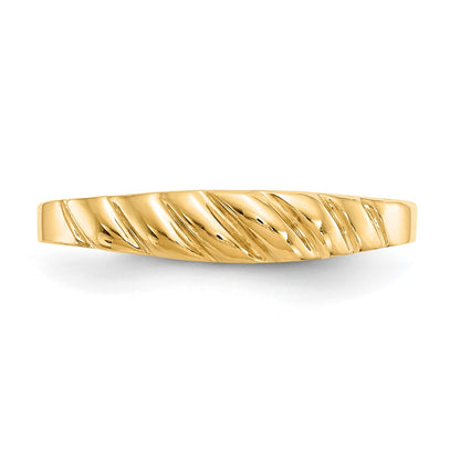 14K Yellow Gold Polished Valley Dome Ring