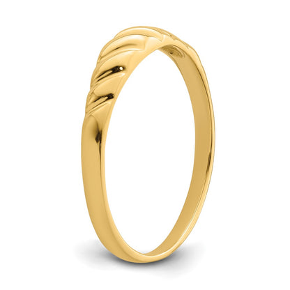 14K Yellow Gold Polished Valley Dome Ring