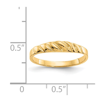 14K Yellow Gold Polished Valley Dome Ring