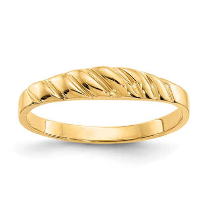 14K Yellow Gold Polished Valley Dome Ring