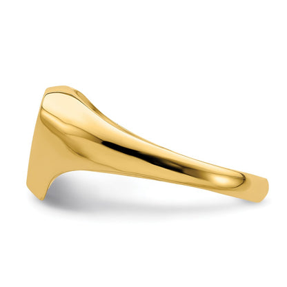 14K Yellow Gold Solid Heart Signet Ring