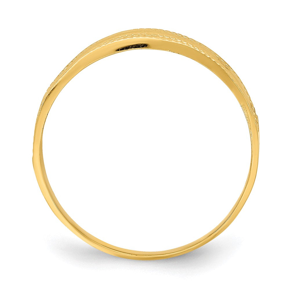 14K Yellow Gold Tapered Greek Key Ring