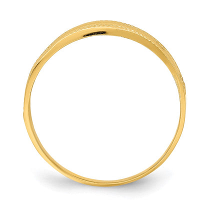 14K Yellow Gold Tapered Greek Key Ring