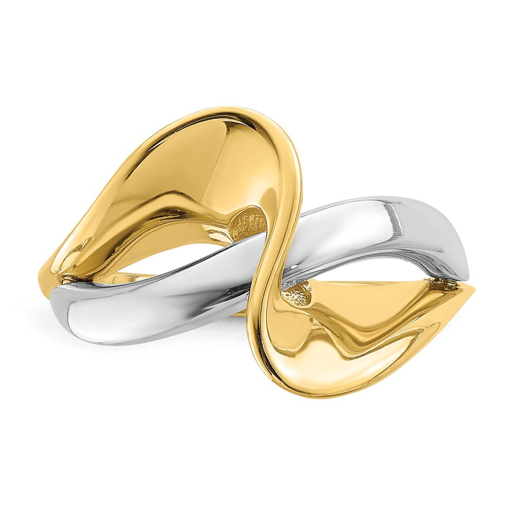 14K Two-Tone Gold Freeform Style Wave Ring