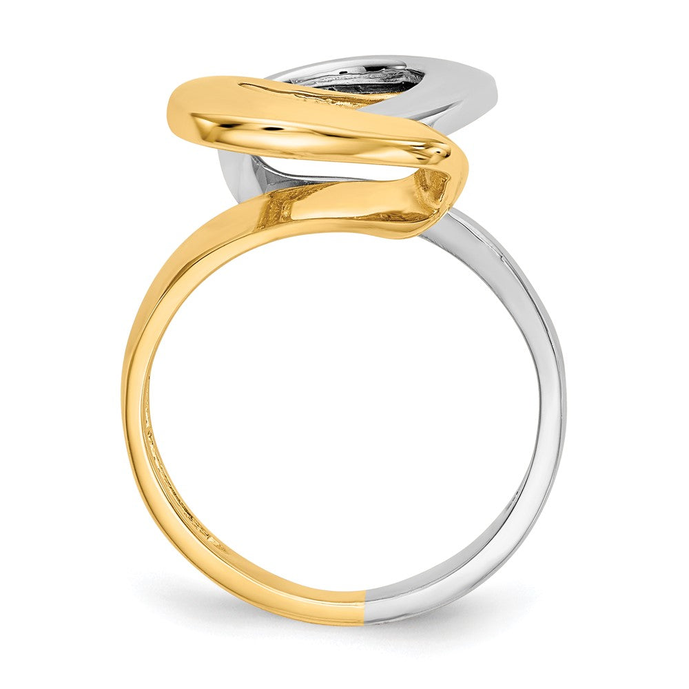 14K Two-Tone Gold Fashion Swirl O Ring